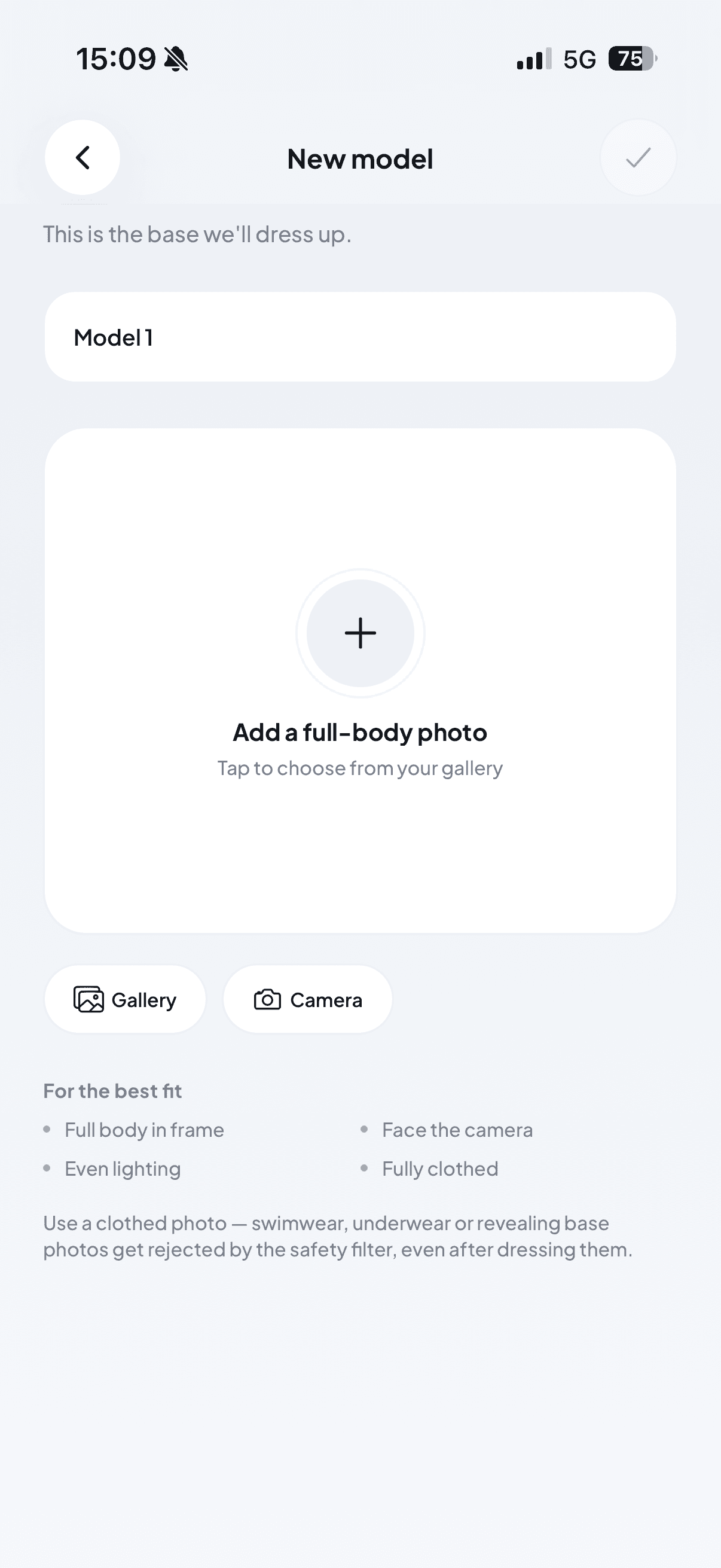 Add a full-body photo of yourself